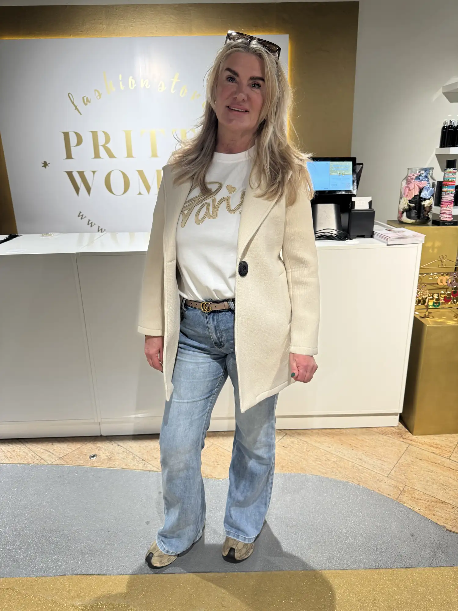 Big Button Jas Beige - Afbeelding 2