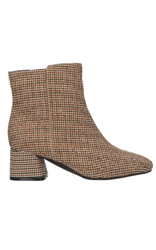 La Strada Enkellaarsjes Beige Fabric Stones