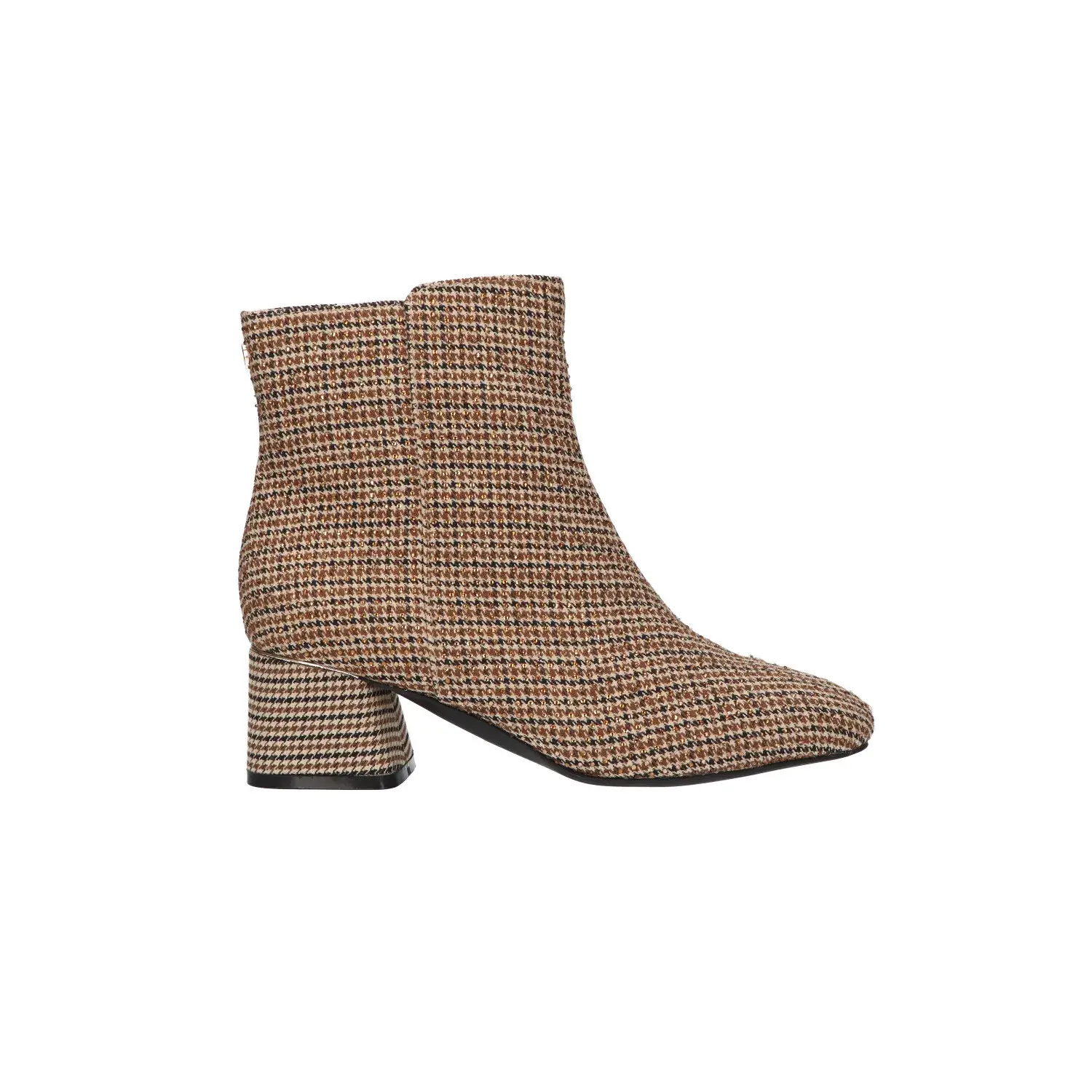 La Strada Enkellaarsjes Beige Fabric Stones