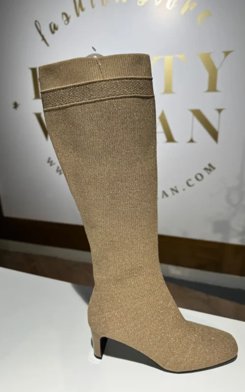 La Strada Laarzen Gold Silver Knitted