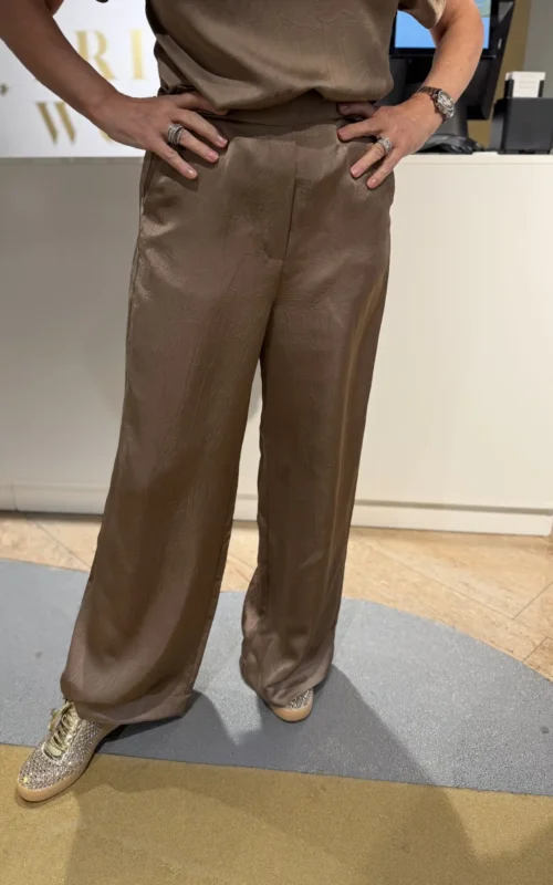 Rino & Pelle Kenza Wide Leg Pants Slate Bark