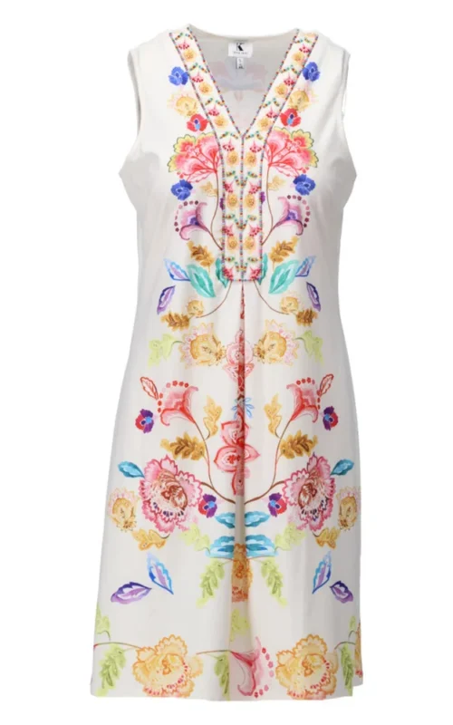 K Design Mouwloze Jurk Met Design C412