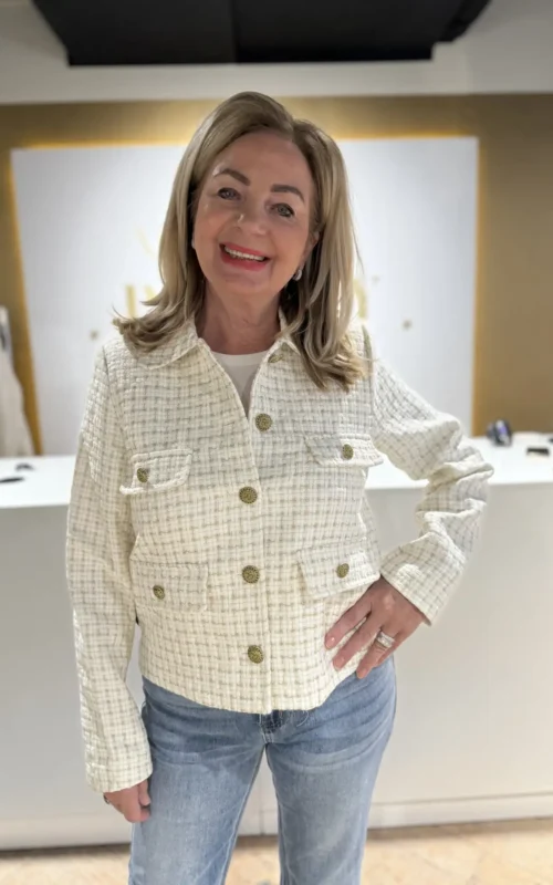 Unique Blazer Tweed Ecru Gold