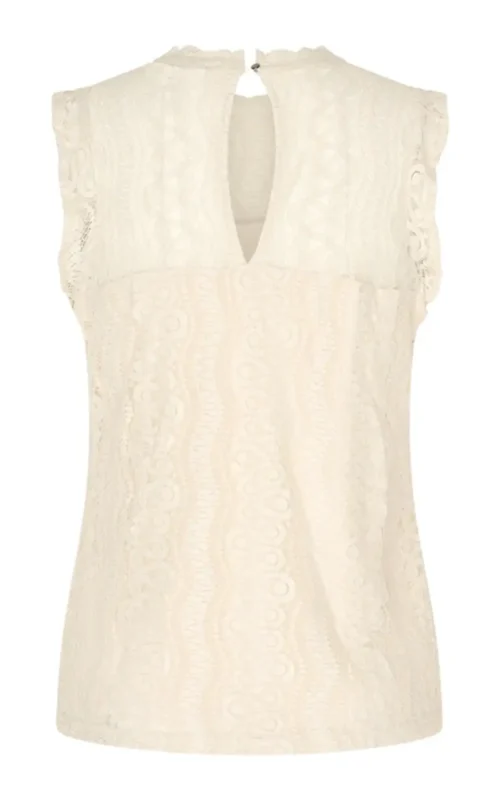 Mi Piace Top Mouwloos Kant