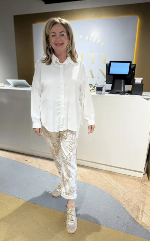 Plissé blouse Anita White