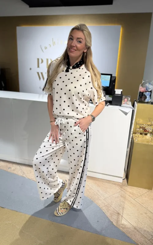 Dots Set Stripe White Black