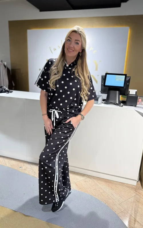 Dots Set Stripe Black White