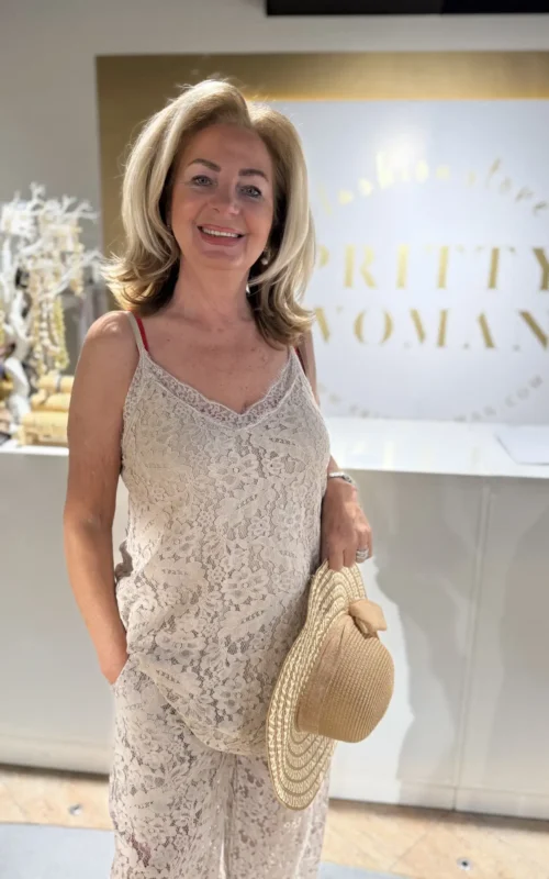 Kanten Top Merel Taupe