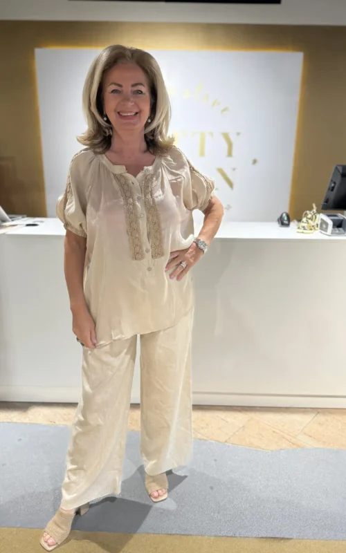 Louise Blouse Shine Beige