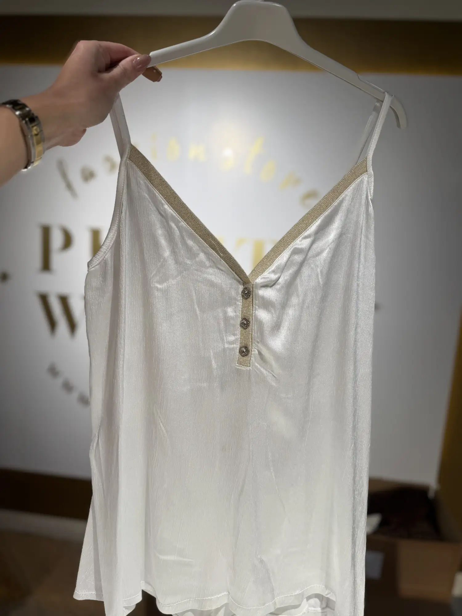 Florine Top white Shine