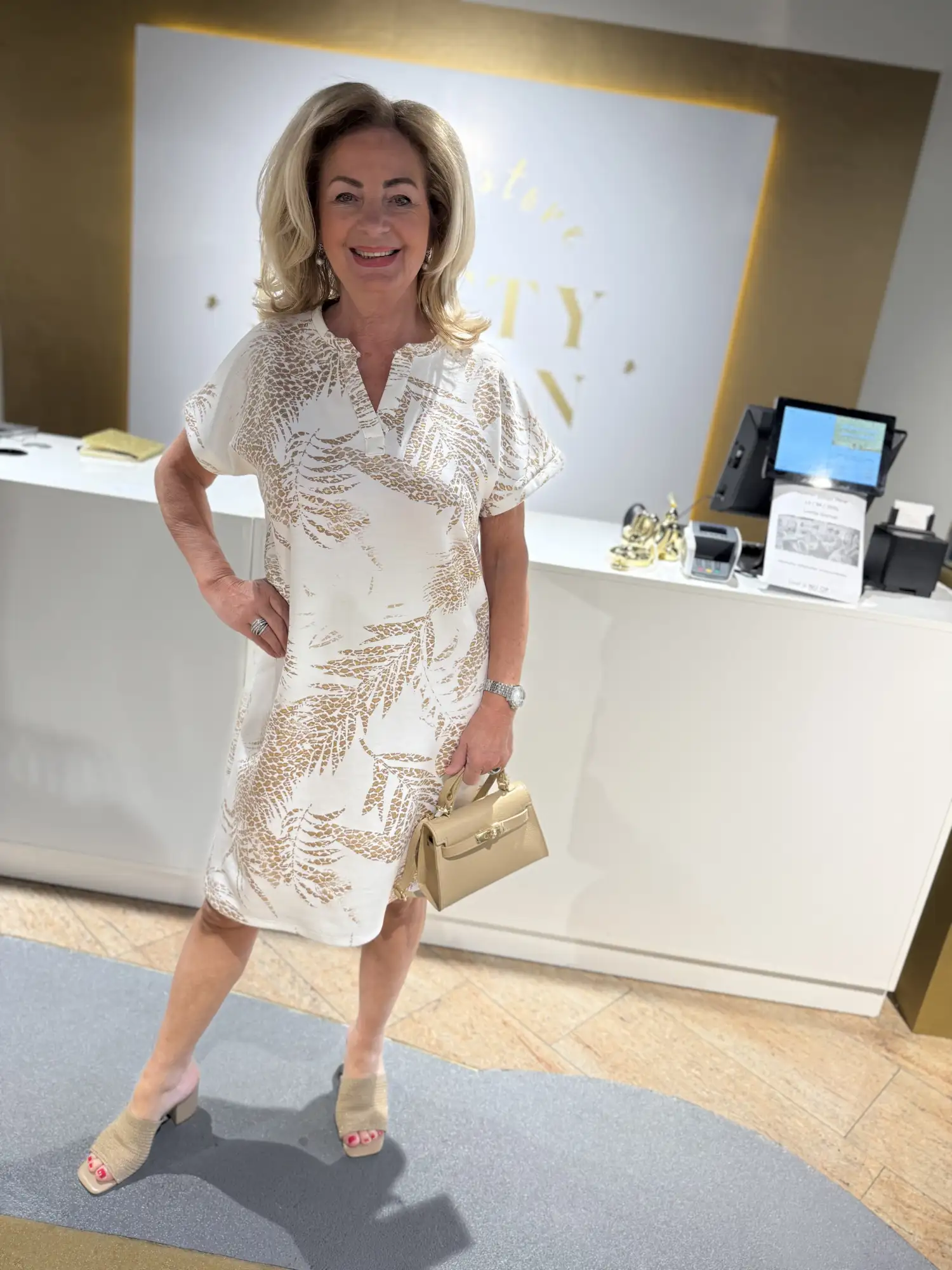 Lima Dress White Gold