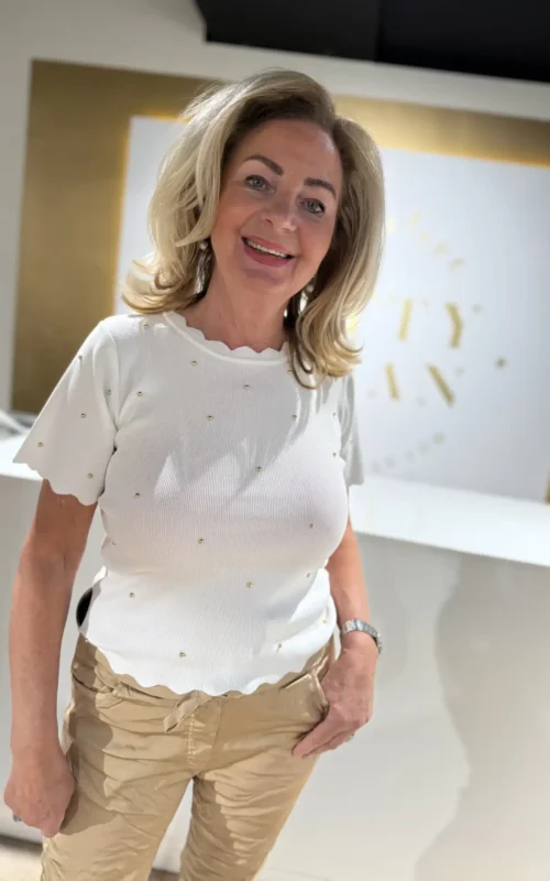 Clarine Top Golden Dots