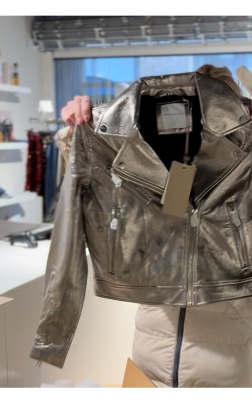 Rino & Pelle Etna Biker Jacket Old Gold Metallic