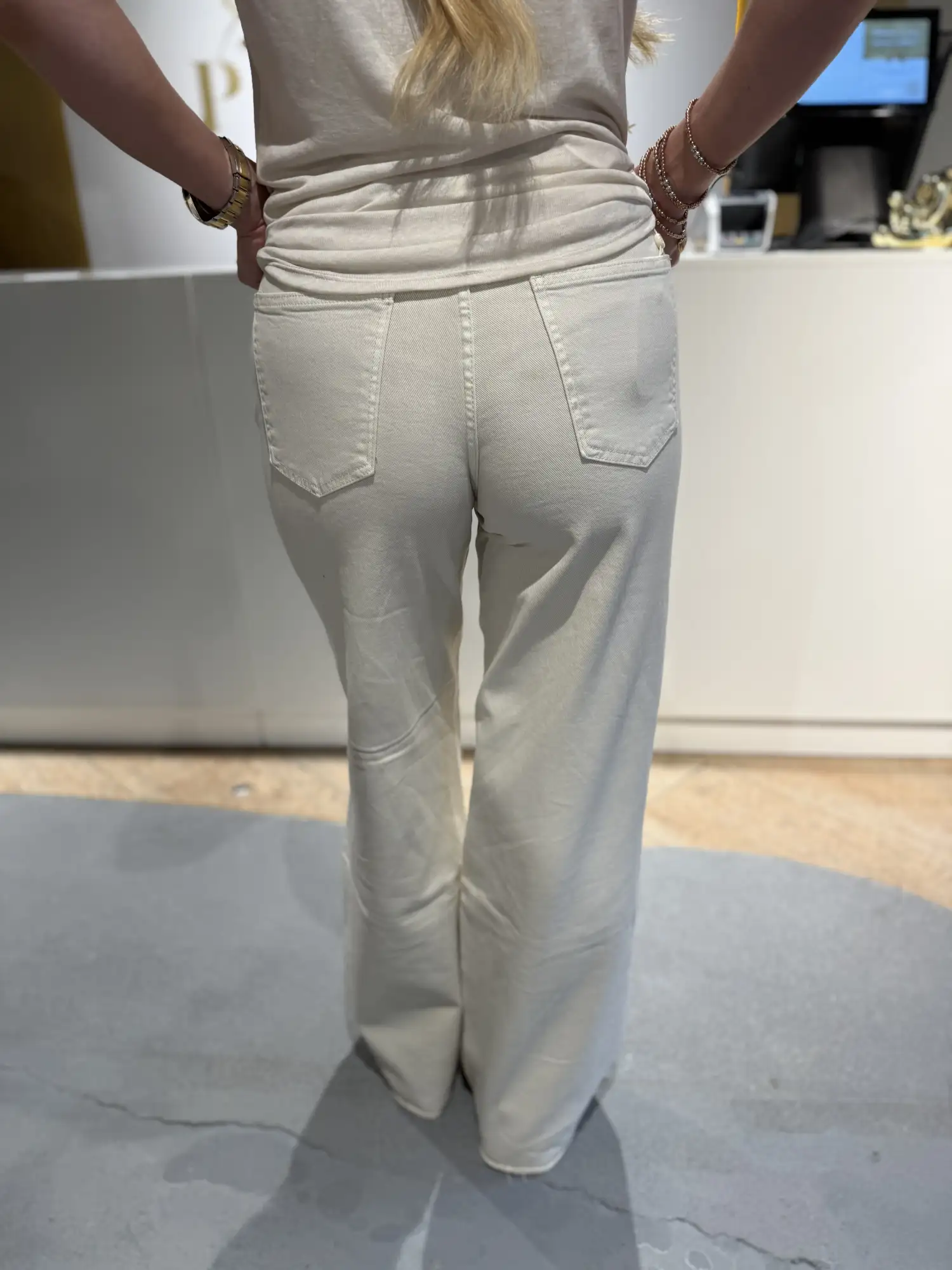 Tall Wide Leg Jeans Beige - Afbeelding 2