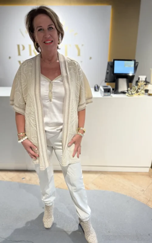 Cervino Vest Lurex Beige