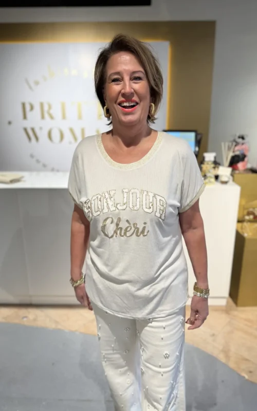 Bonjour Shirt Beige