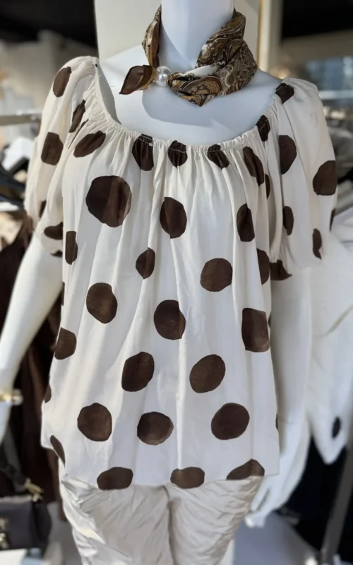 Dots Top Beige Brown