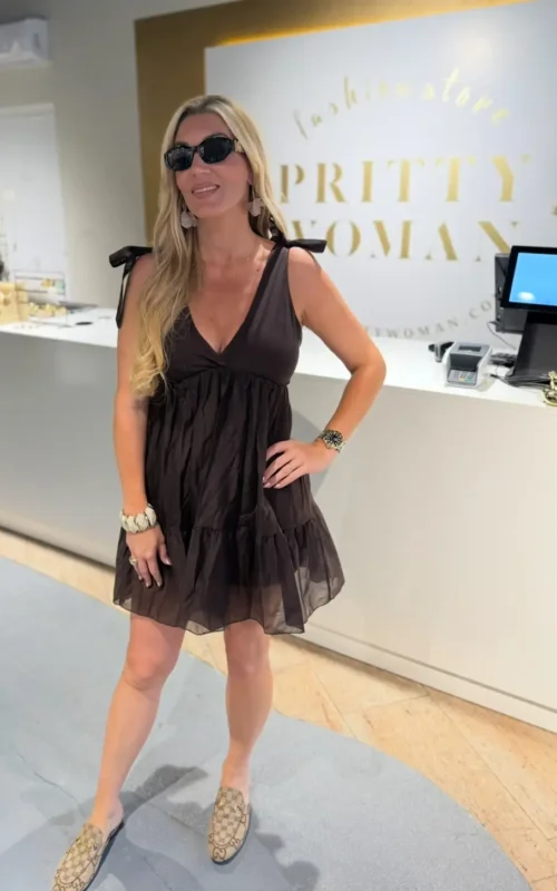 Unique Dress Brown Strik Short