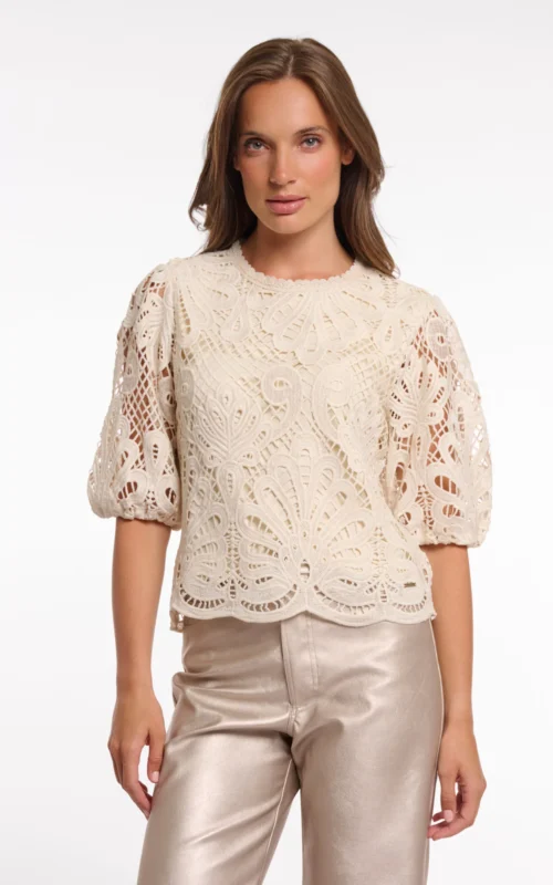 Rino & Pelle Chantalle Balloon Sleeve Top Birch