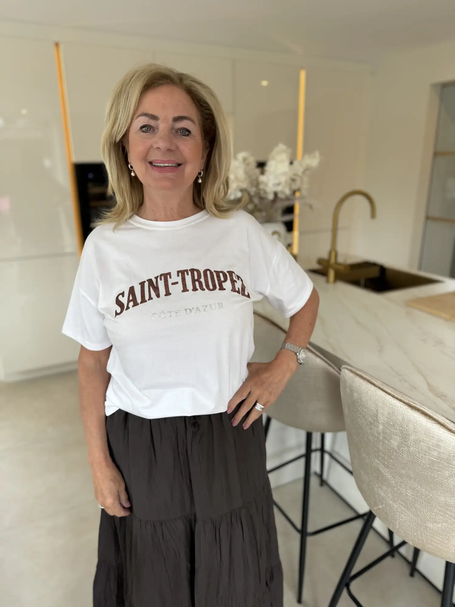 St Tropez Shirt White Brown