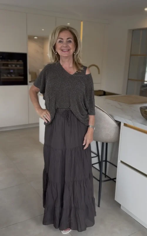 Lurex Top Brown