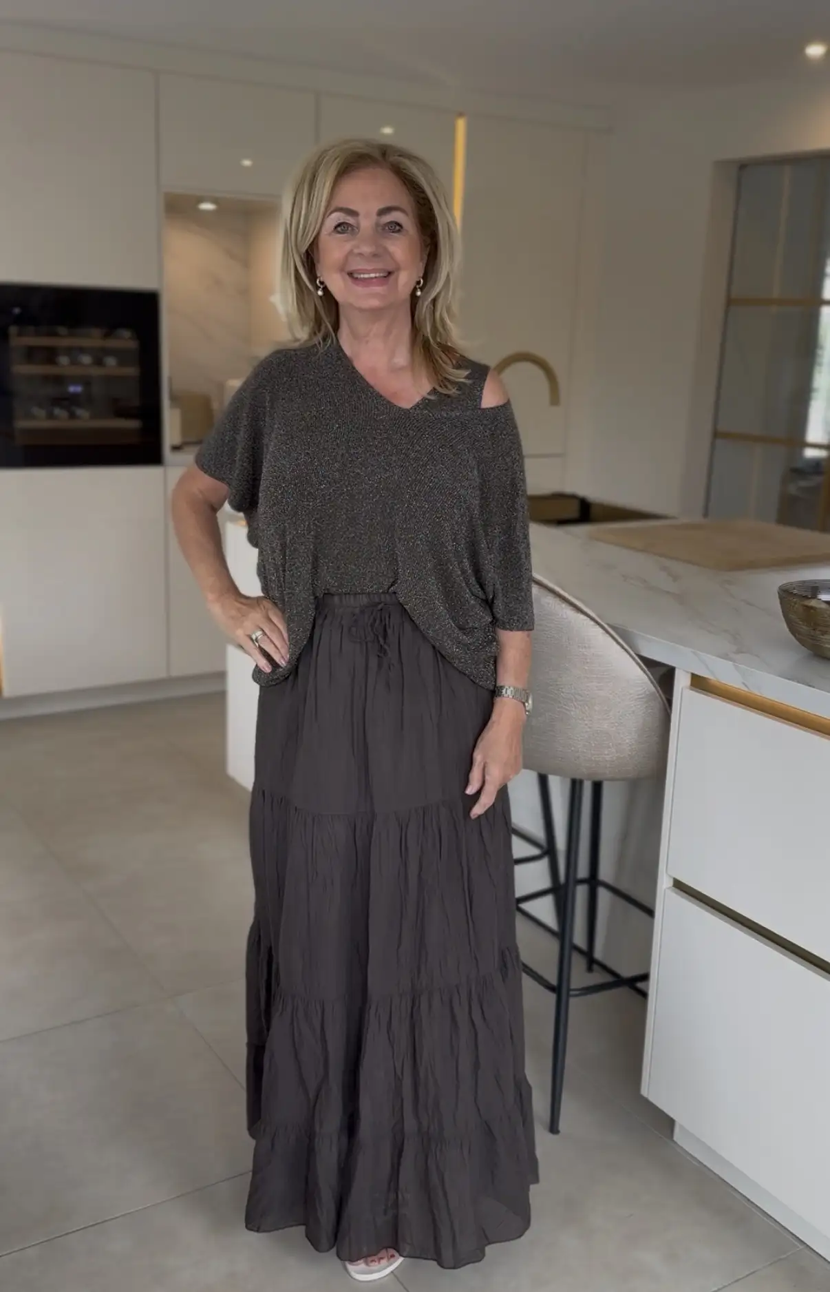 Lurex Top Brown