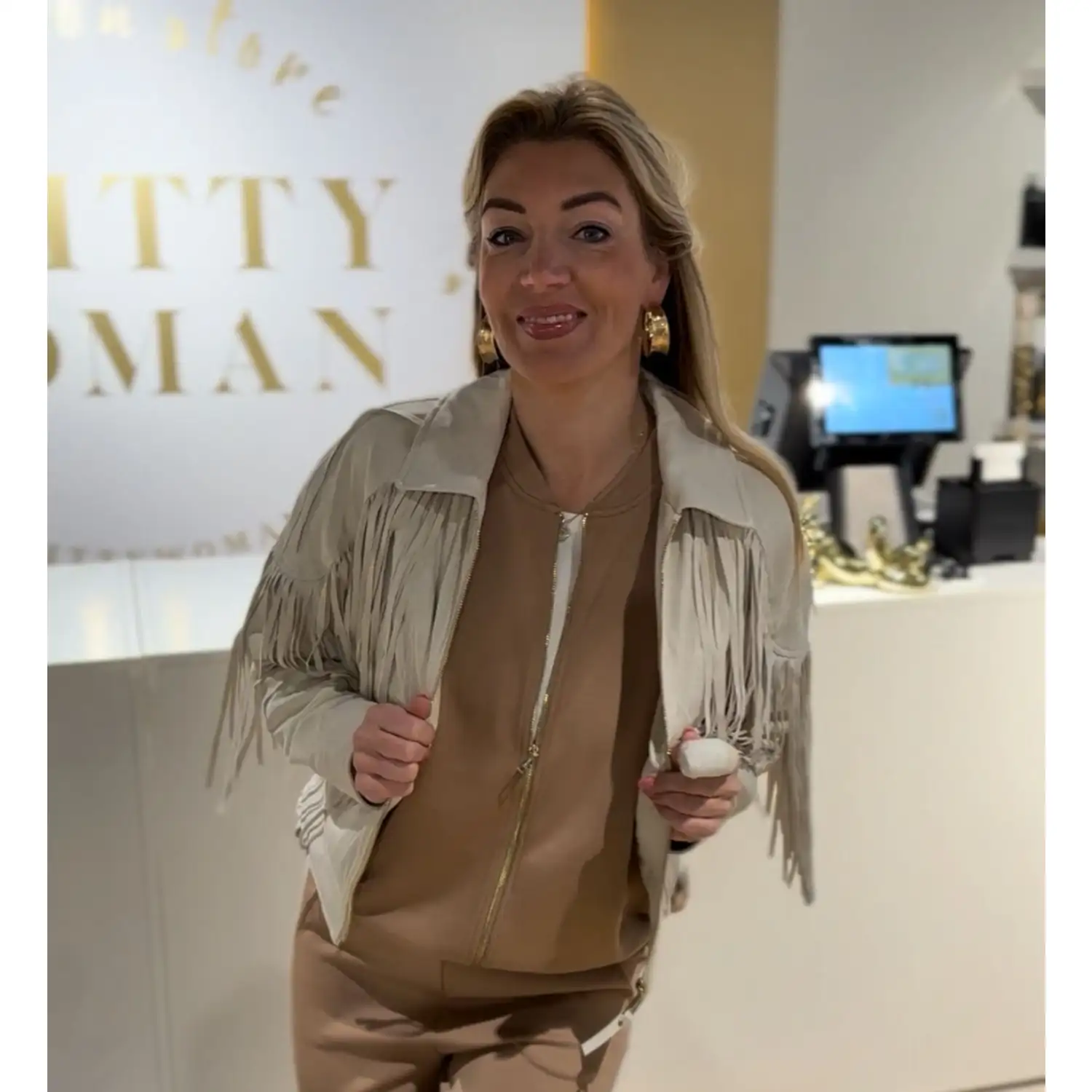Rino & Pelle Ravenna Jacket With Fringes Birch