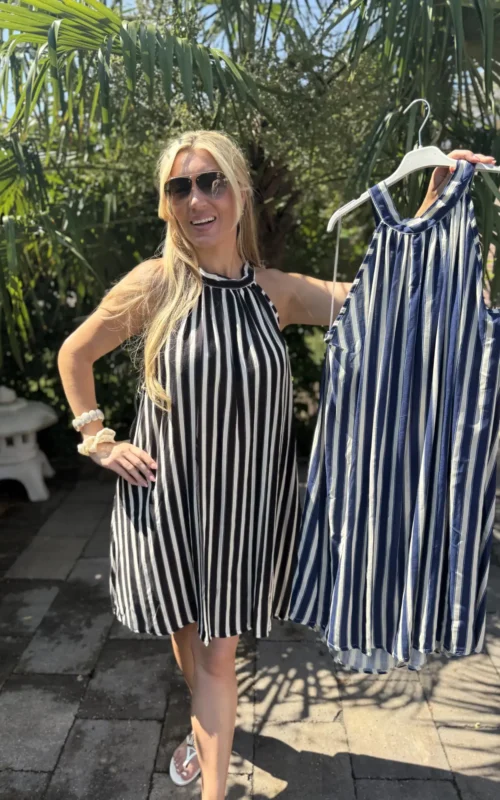 Love The Stripe Halterdress Blue