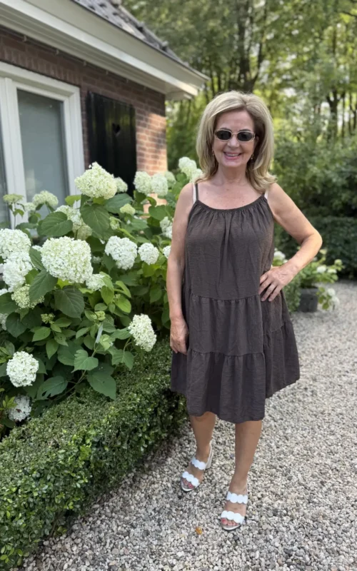Italy Viscose Dress Brown