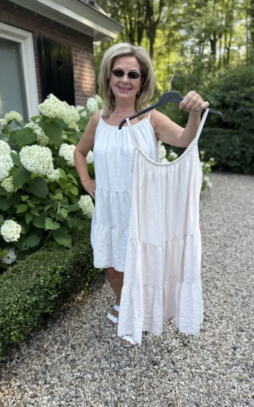 Italy Viscose Dress Beige