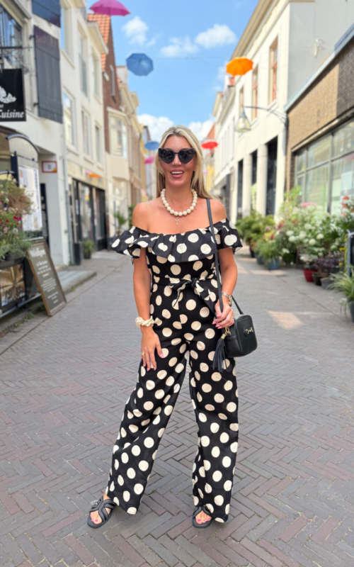 She Loves Dots Jumpsuit Black