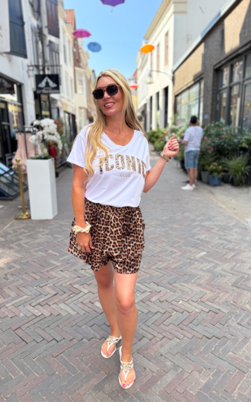 Iconic Club Shirt Leopard White