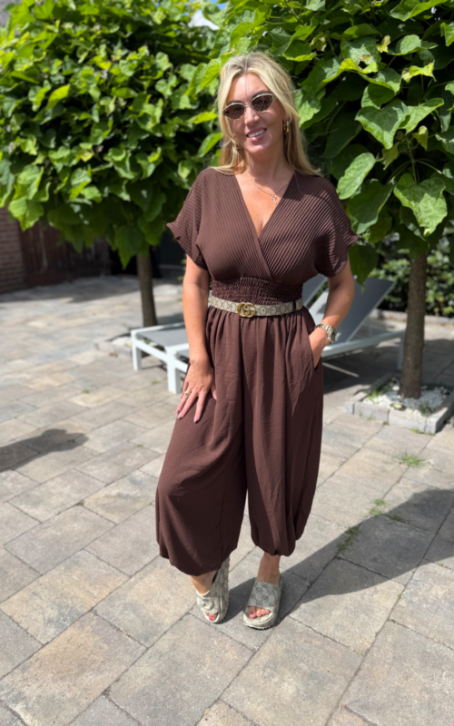 Balloon Jumpsuit Brown