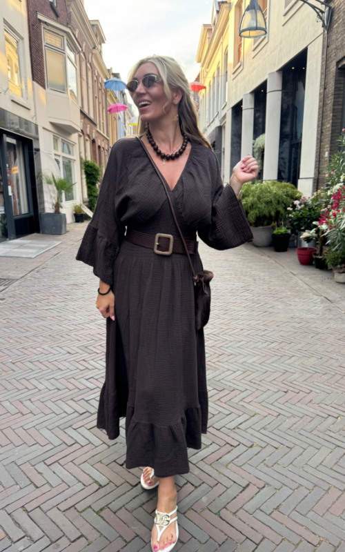 Marie Dress Cotton Brown