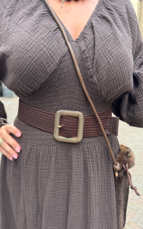 Elastieken Riem Breed Brown
