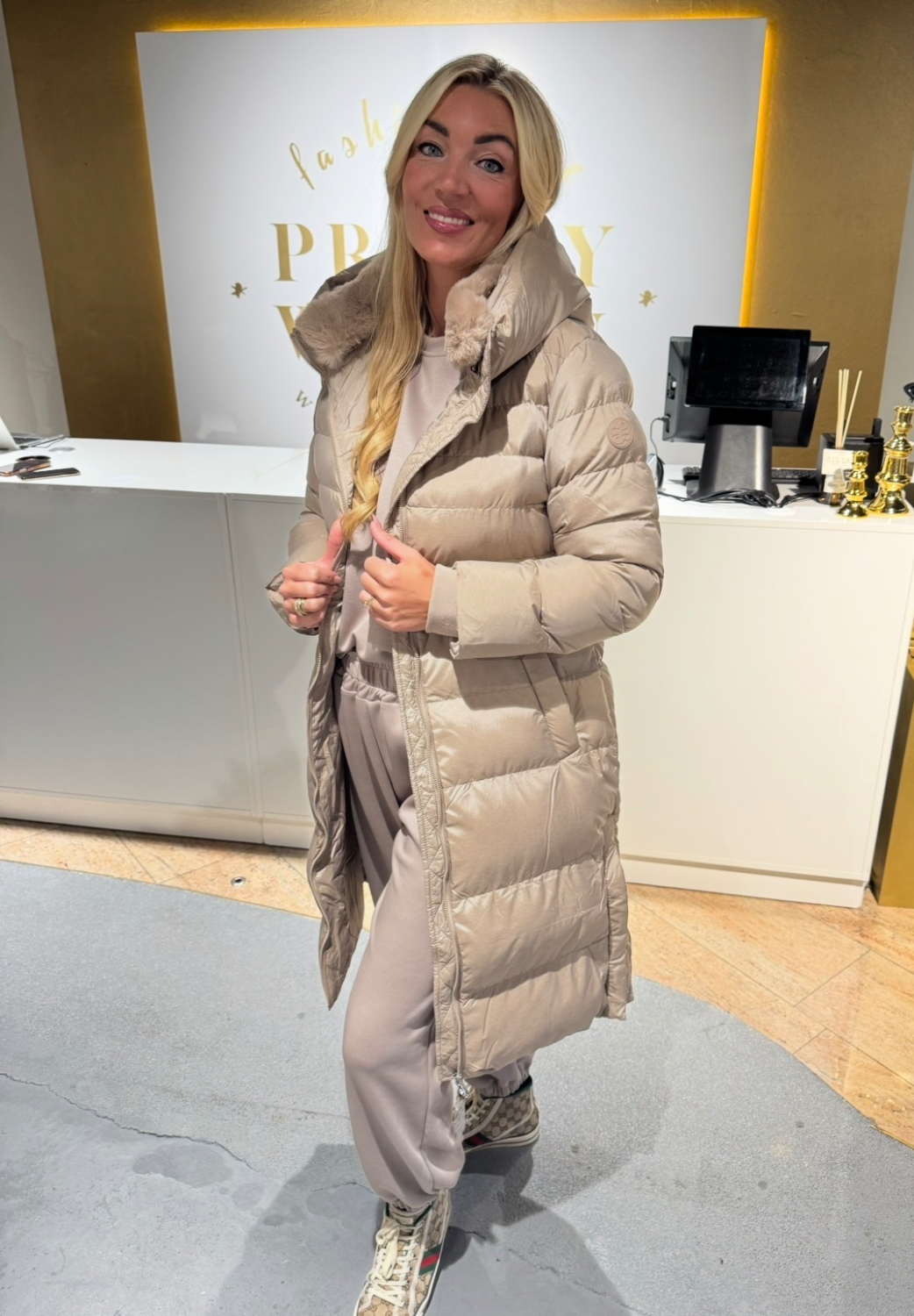 Rino & Pelle Hudson Padded Coat Mocha Latte - Afbeelding 2