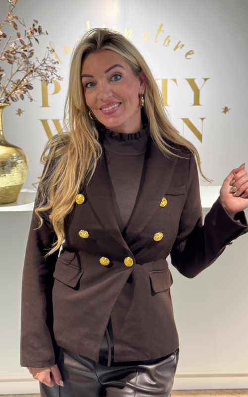 Unique Blazer Brown Goldbutton