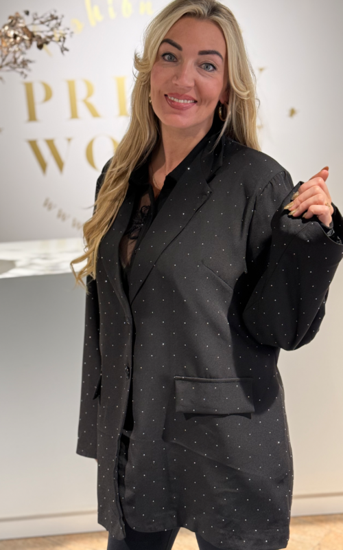 Glam Glitter Blazer Black