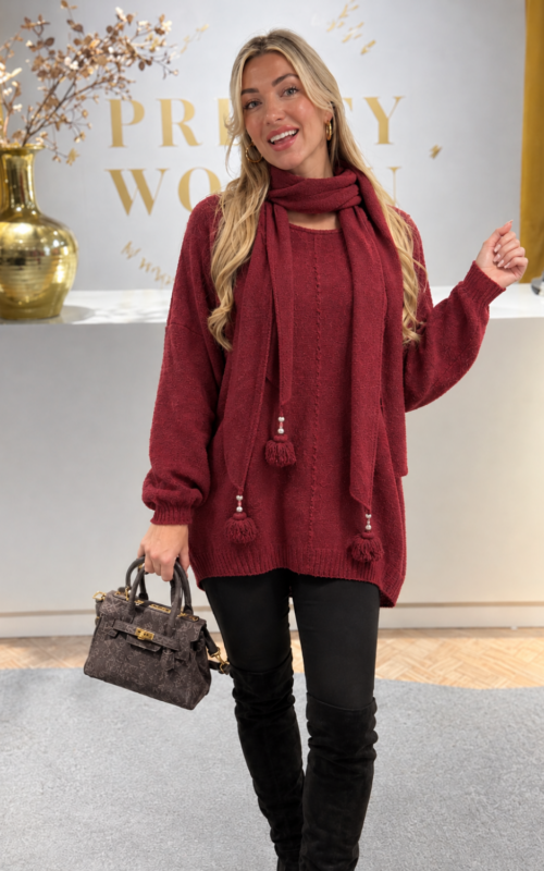 Mila Trui Incl Sjaal Burgundy