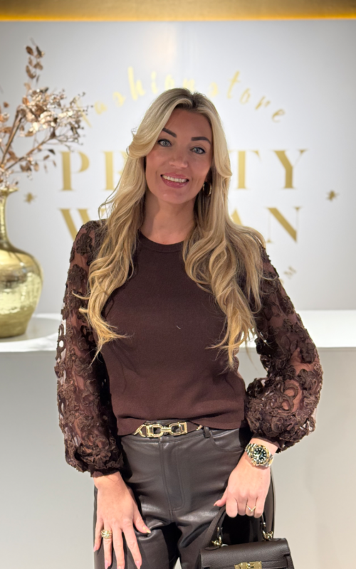Rosalie Flower Sweater Brown