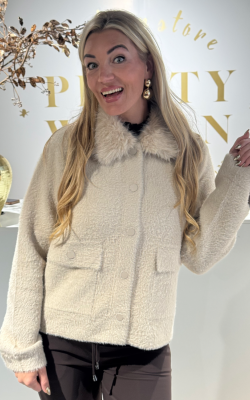 Rino & Pelle Nia Jacket With Detachable Collar Stone