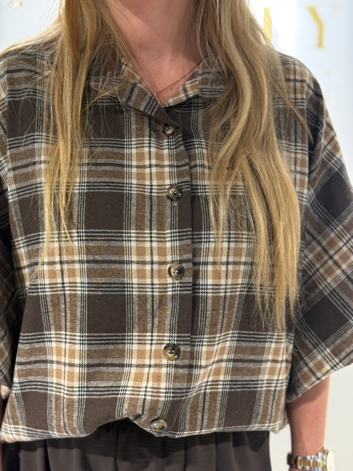 Blok Blouse Balloon Mouw - Afbeelding 4